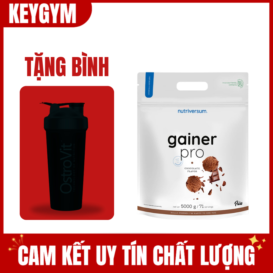 [TẶNG BÌNH] Sữa Bổ Sung Dinh Dưỡng Mass GAINER PRO Nutriversum - 5KG (71 servings) - KEYGYM