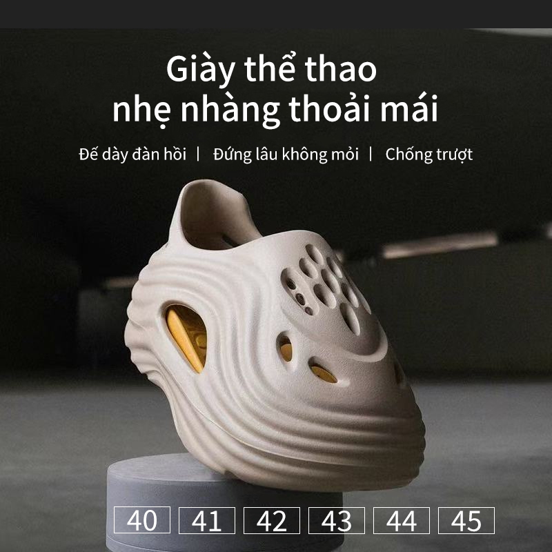 Giày thể thao EVA đế mềm đàn hồi, chống trượt, nhẹ êm chân, unisex, size 41–45