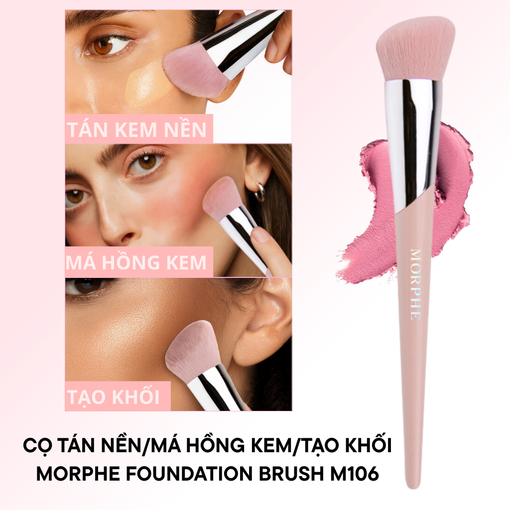 Cọ Tán Kem Nền, Má Hồng Kem, Tạo Khối Morphe Foundation Brush M106