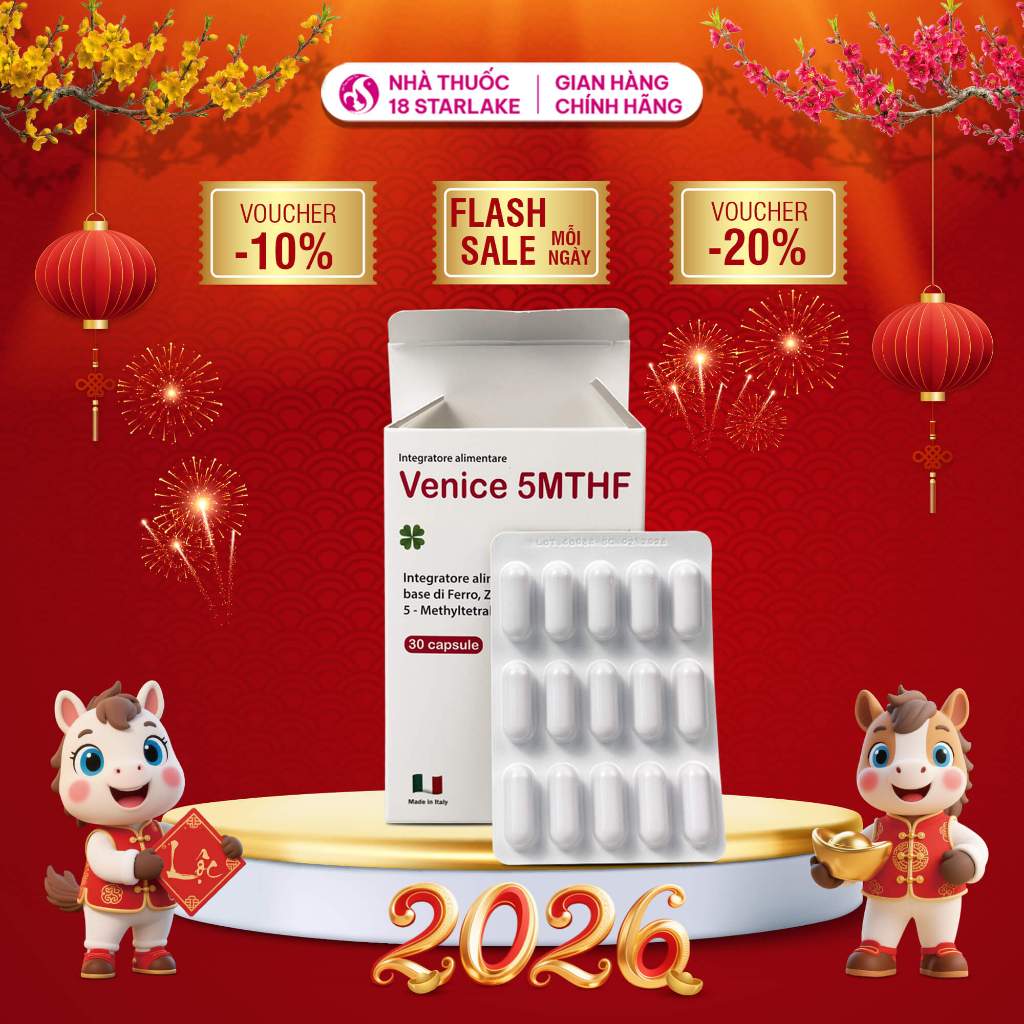 Venice 5MTHF – Hỗ Trợ Phụ Nữ Mang Thai, Bổ Sung Sắt, Kẽm, Iốt Và Folate 5-MTHF Giúp Tăng Sức Khỏe Si