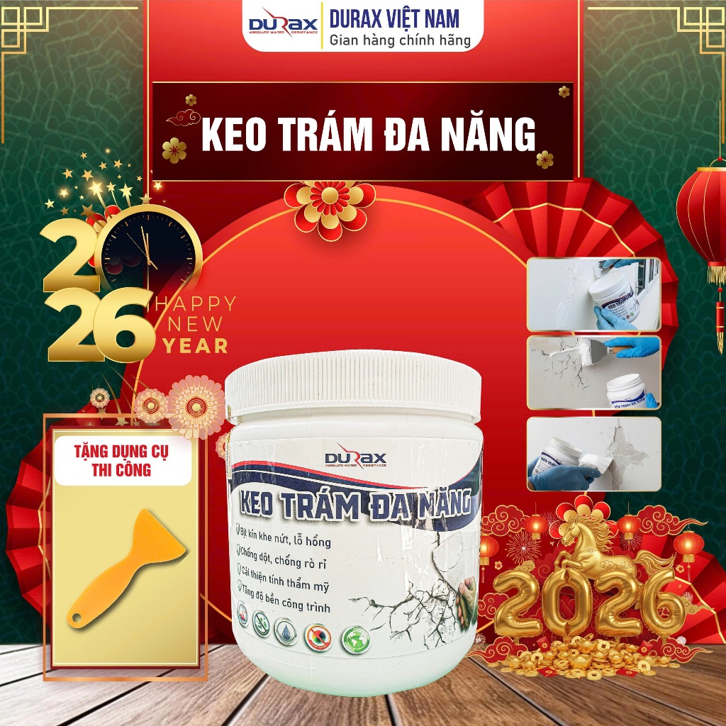 Keo Trám Vá Tường Vết Nứt DURA 650 Gram - Vá Vết Nứt Khe Hở Tường - Chống Mốc Ẩm Làm Sạch Tường