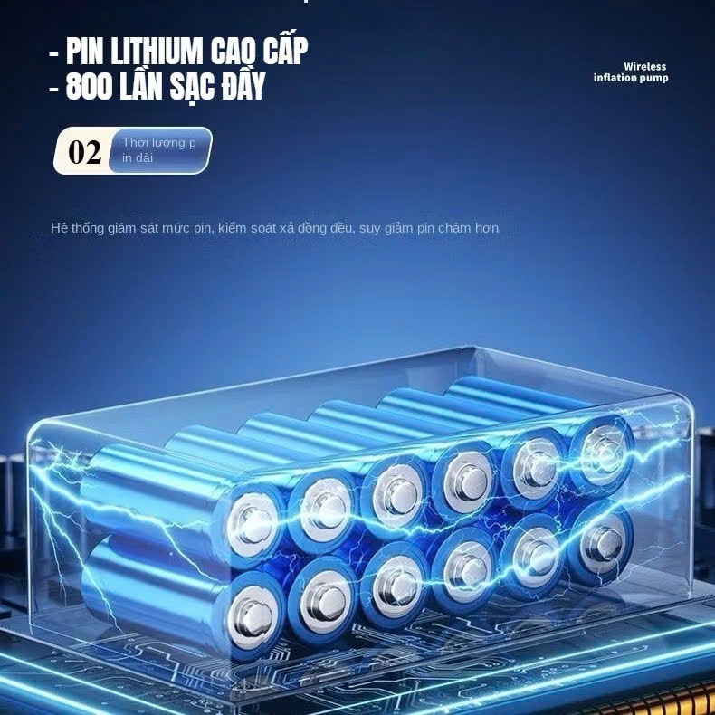 Bơm lốp mini loại 1 di động dùng pin sạc cao cấp dùng cho Ô tô, Xe đạp, Xe máy, Xe điện, Bóng đá...Bảo hành 24 tháng | BigBuy360 - bigbuy360.vn