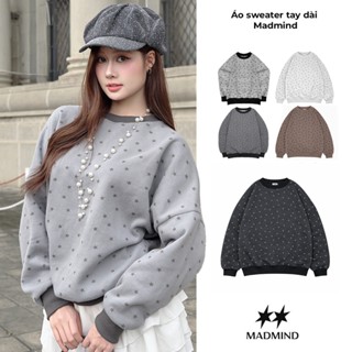 MADMIND Áo Nỉ Sweater Unisex Tay Dài In Ngôi Sao Mặc Mùa Đông D8 - Xám  Xám Đậm  Xám Trắng  Xám Chì  Nâu 