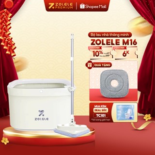 Bộ cây lau nhà ZOLELE 360 độ tự vắt 2 ngăn tách riêng nước bẩn M16 Trắng Kem  Phiên bảng giới hạn  