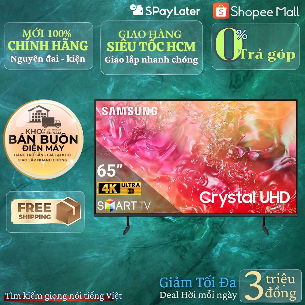 Smart Tivi Samsung 4K 65 inch UA65DU7700 Crystal UHD, HDR10+, Tizen OS | 65DU7700