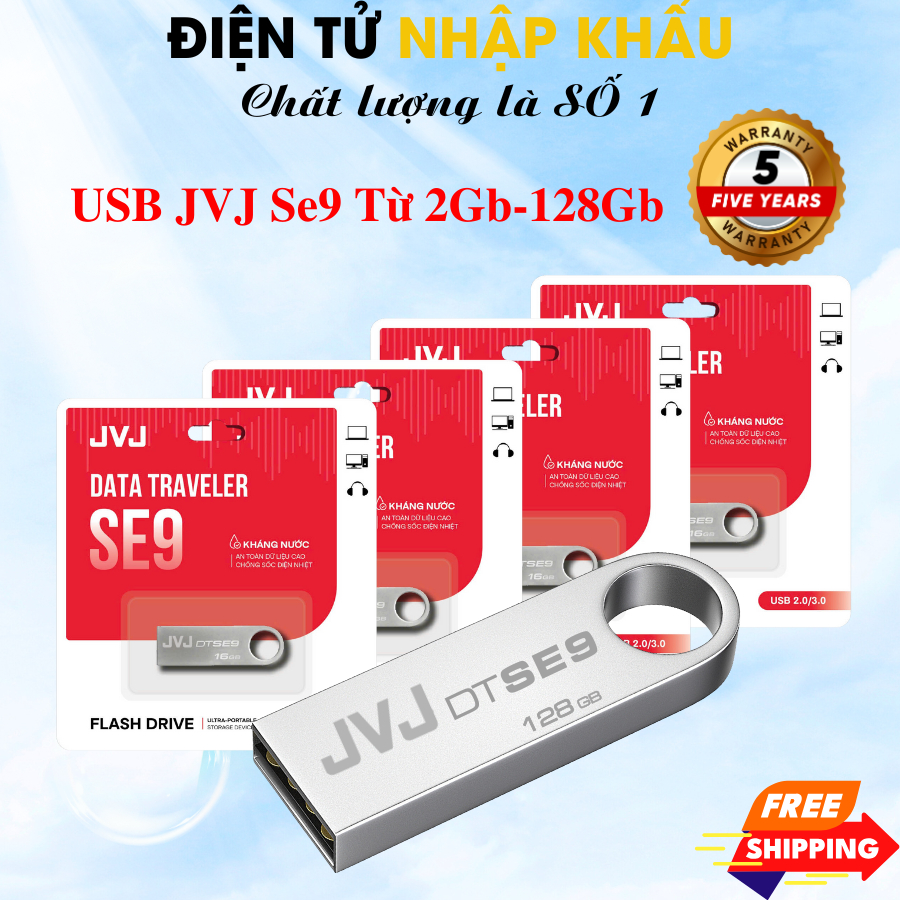USB JVJ 128Gb 64Gb 32Gb 16Gb 8Gb 4Gb 2Gb Thiết Kế Nhỏ Gọn, Vỏ Kim Loại, Chống Nước - BH 5 năm
