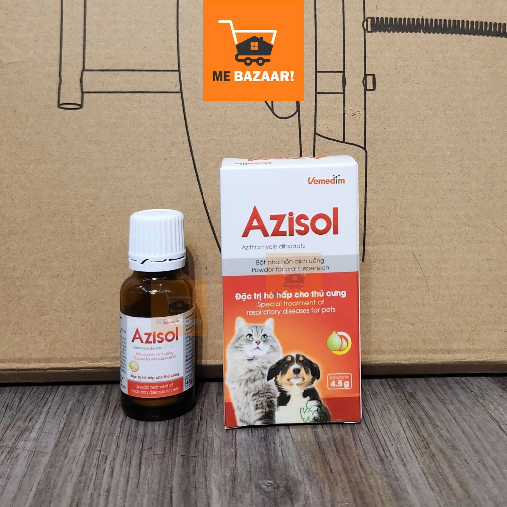 Vemedim Azisol Dạng Uống Hỗ Trợ Hô Hấp, Tiêu Hóa cho Chó Mèo, Gà đá