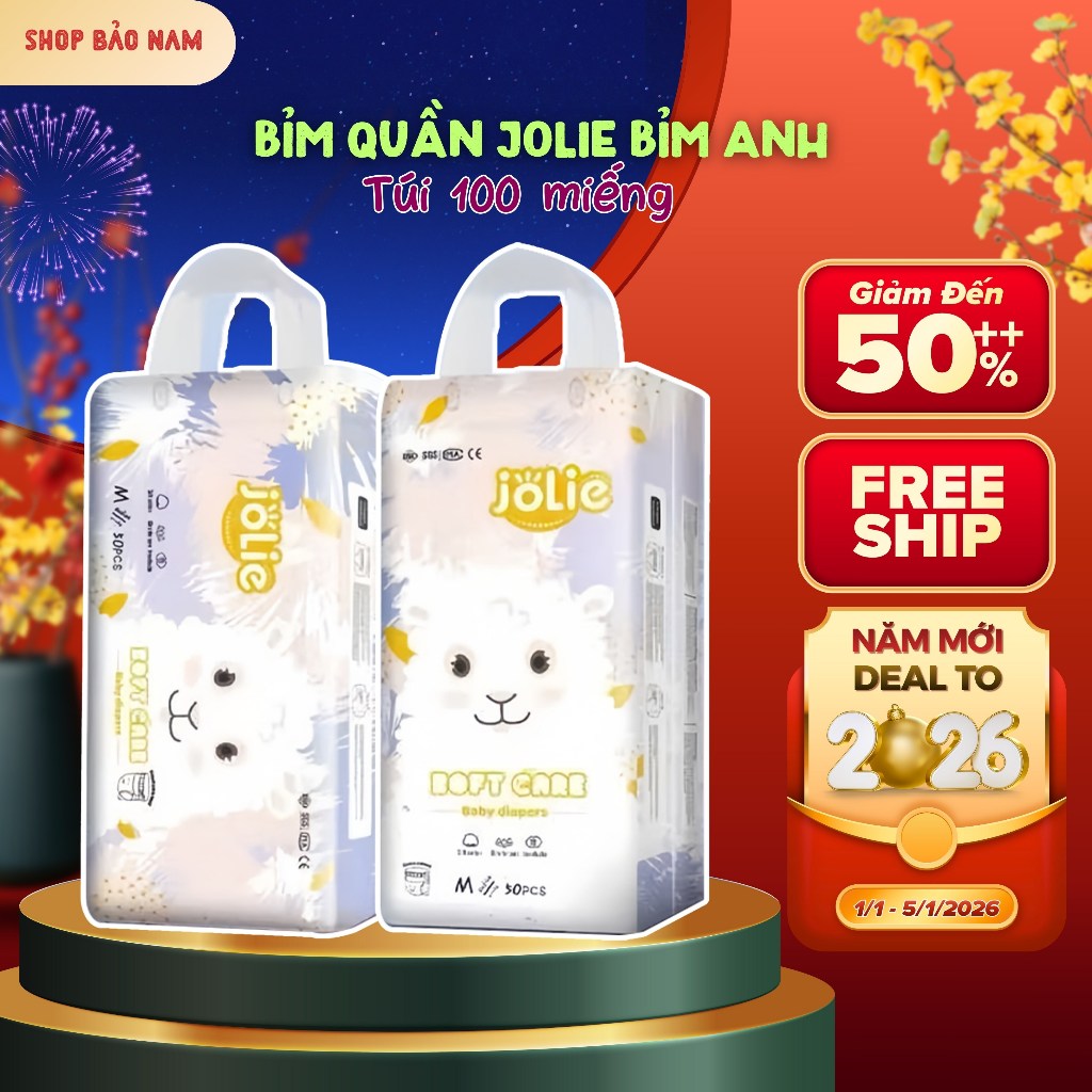  Bỉm jolie 100 miếng xuất anh đủ siez M L XL 2XL 3XL ,4XL 