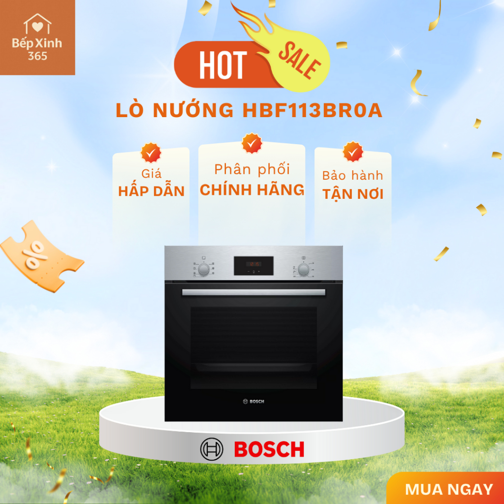 Lò nướng âm Bosch HBF113BR0A 66 lít - Nướng Đa Chức Năng, Chính Hãng