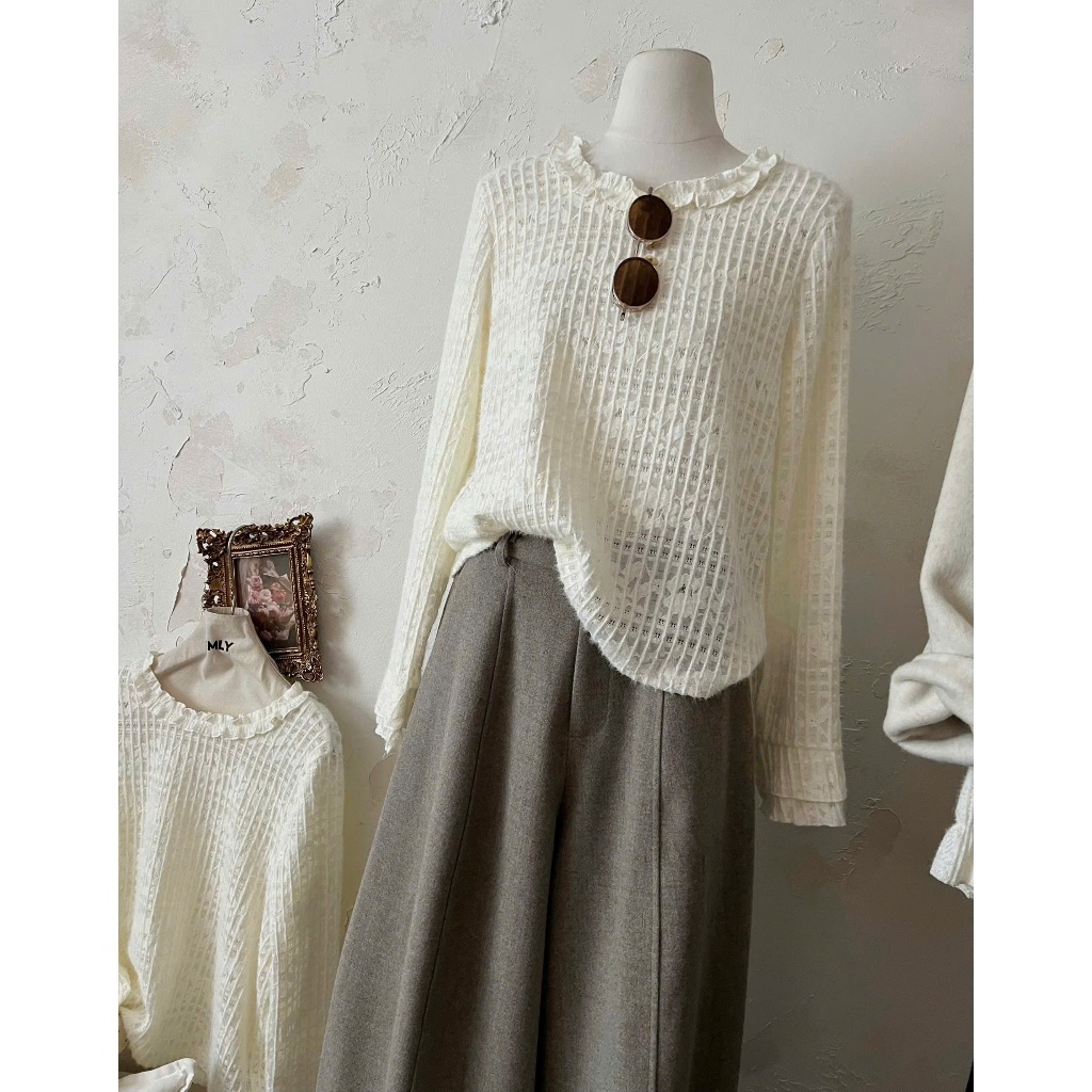 (QCCC) DH72 DAHAN🤍 Áo Blouse Dài Tay Cổ Bèo – Thanh Lịch & Tinh Tế