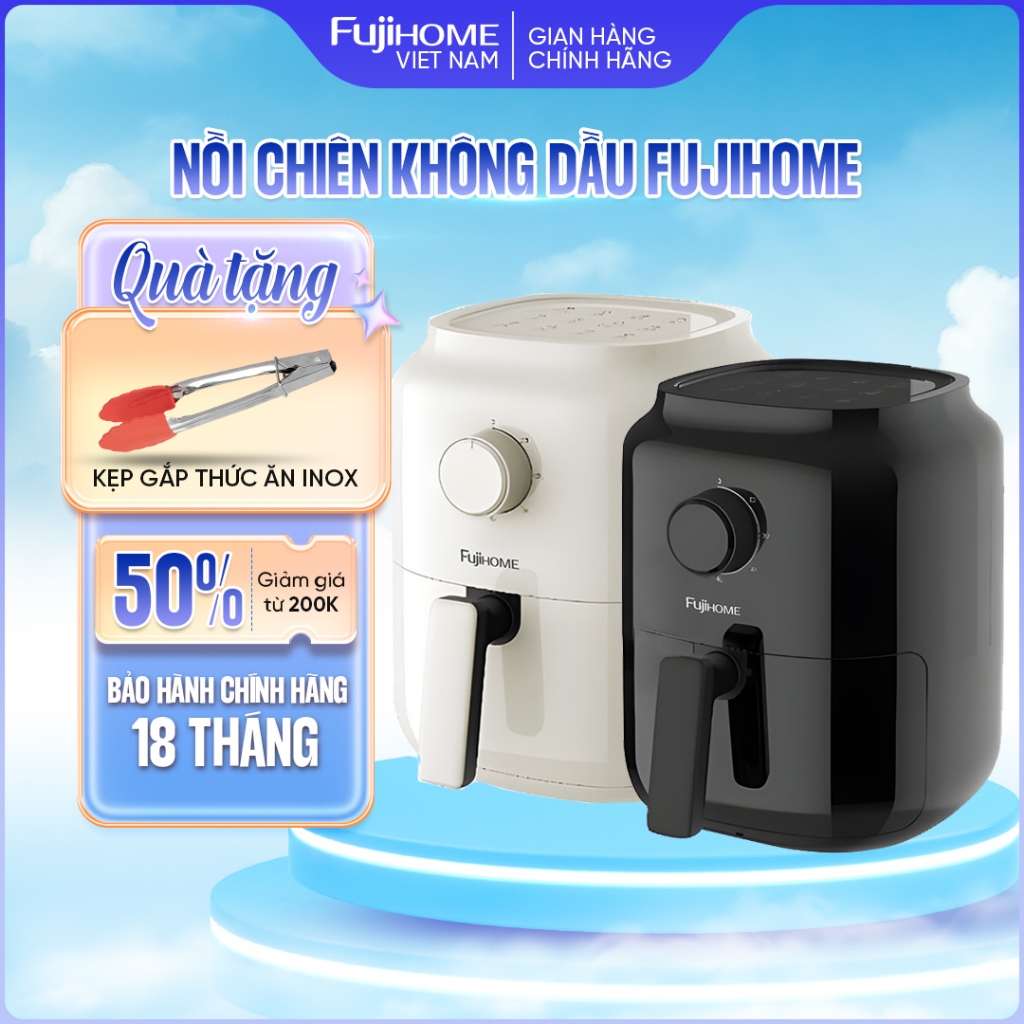 Nồi chiên không dầu mini 3.2 Lít Nhập Khẩu Fujihome A3, nồi chiên cơ 1300W chống dính tự ngắt chính hãng không hơi nước