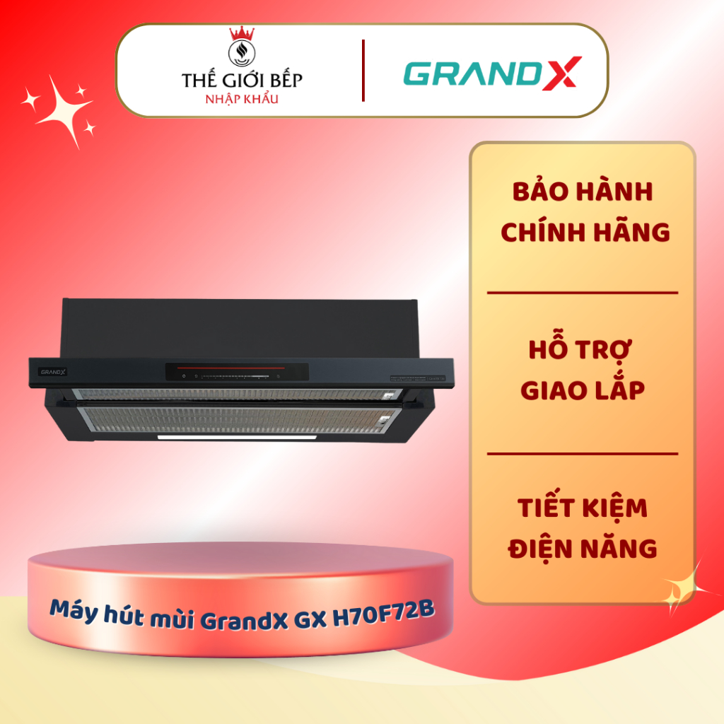 Máy hút mùi âm tủ GrandX GX H70F72B - Chống Ồn, Lọc Khói Hiệu Quả