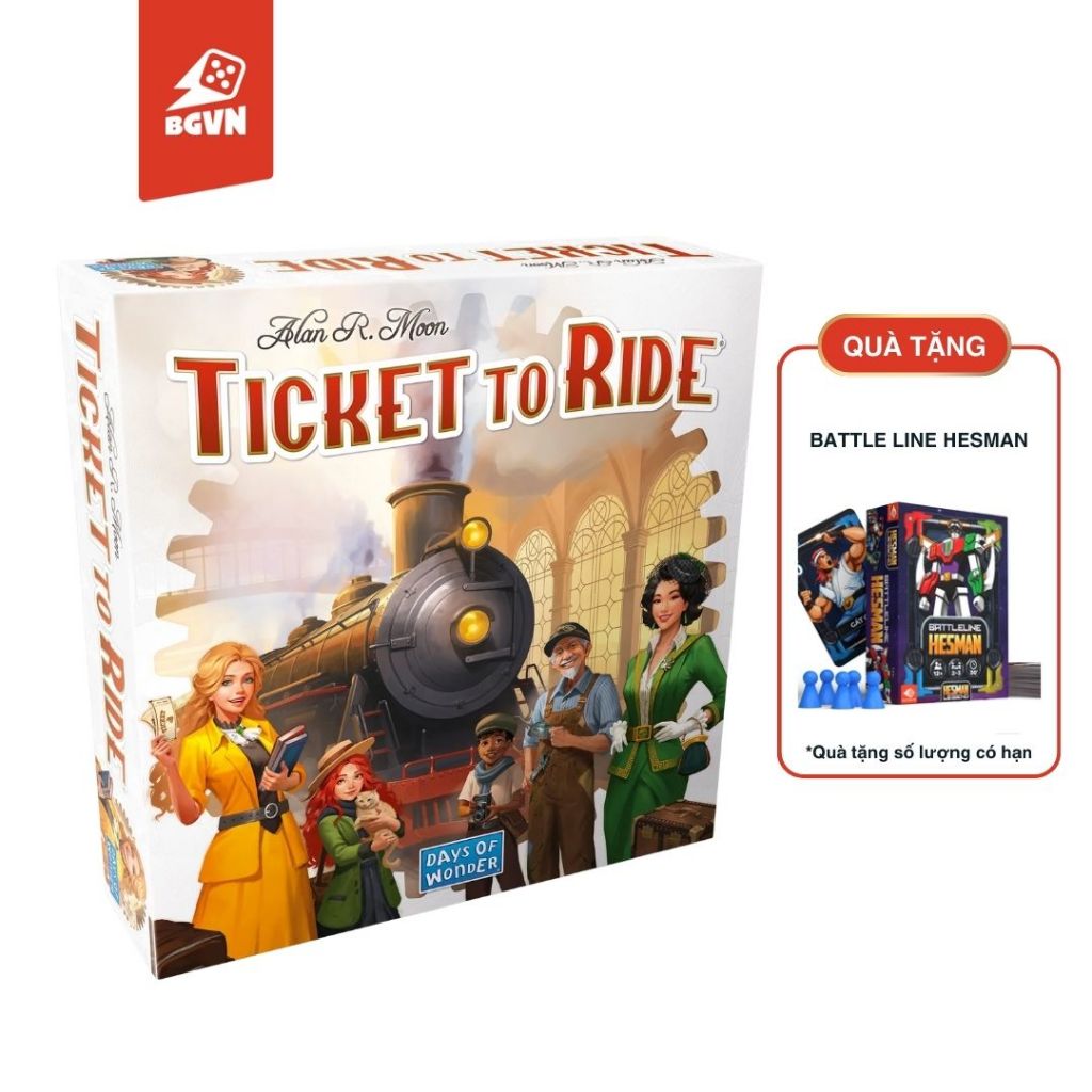 [Tặng Battle Line Hesman] Ticket To Ride - Refresh 2025 | Board Game Kinh Điển Xây Đường Ray Xe Lửa 