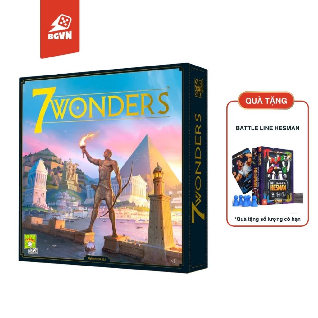 [Tặng Battle Line Hesman] 7 Wonders | Board Game 7 Kỳ Quan | Chiến Thuật Đỉnh Cao, Đấu Trí | Kèm Luậ