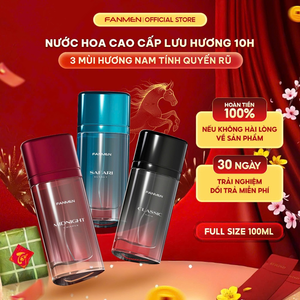 [100ml] Nước hoa nam Fanmen hương thơm nam tính quyến rũ lưu hương dài lâu Bộ sưu tập nước hoa Fanme
