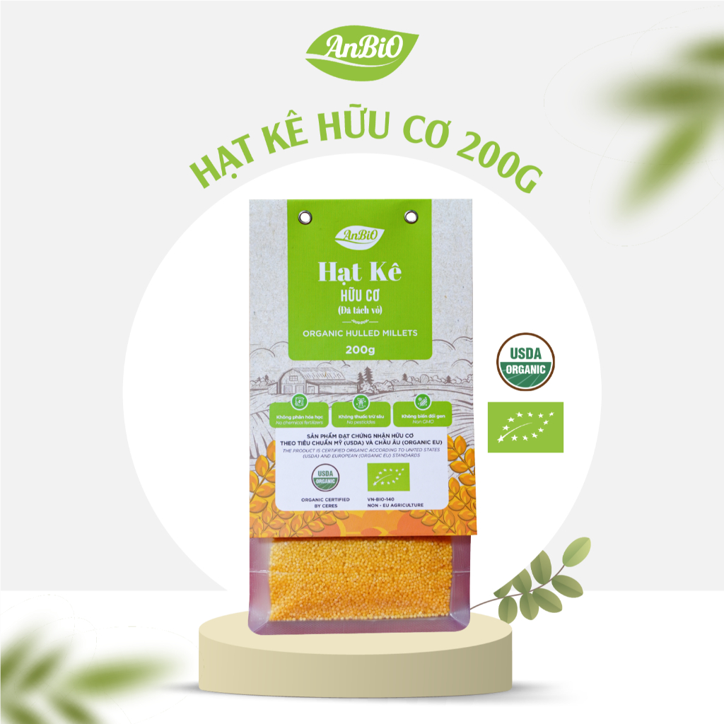 {CHÍNH HÃNG ANBIO} Hạt kê hữu cơ Anbio 200g - Chứng nhận hữu cơ USDA & EU