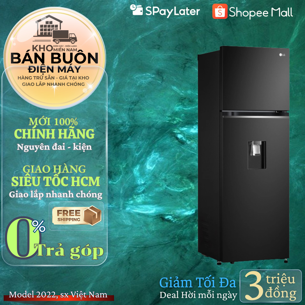 🧊 Tủ lạnh LG Inverter 264 Lít GV-D262BL – Ngăn đá trên, tiết kiệm điện, lấy nước ngoài | GV-D262BL