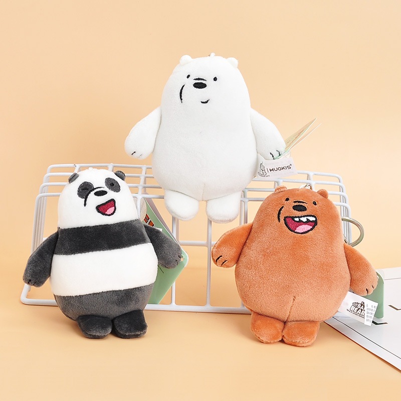 Móc khoá thú bông anh em nhà gấu We Bare Bears cute cưng xỉu (12cm) hàng xịn cao cấp, gấu bông We Ba