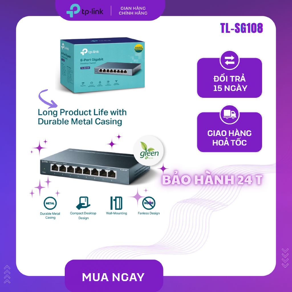 Switch 8 cổng 10/100/1000Mbps TP-Link TL-SG108