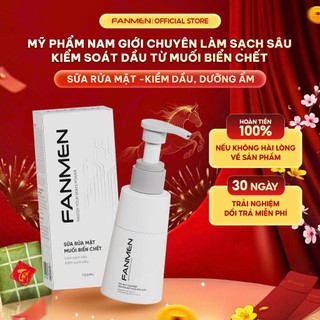  Sữa Rửa Mặt Fanmen Sữa Rửa Mặt Nam Tinh Chất Muối Biển Tự Nhiên Kiểm Soát Dầu Tạo Bọt Mịn Màng Ngăn Ngừa Mụn Bổ Sung BHA 