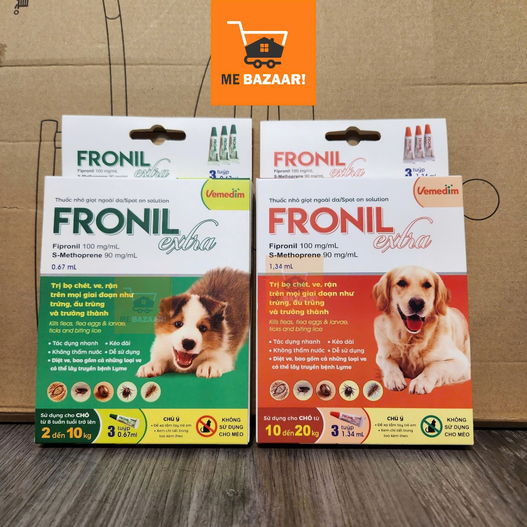 Fronil EXTRA mới - Nhỏ gáy ngừa ve rận, bọ chét cho chó Vemedim