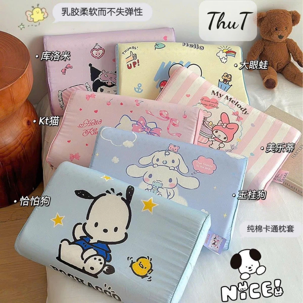[Top Value] Gối Cao Su Non Vải Cotton Êm Ái Thoáng Mát Cho bé Từ 1-8 Tuổi