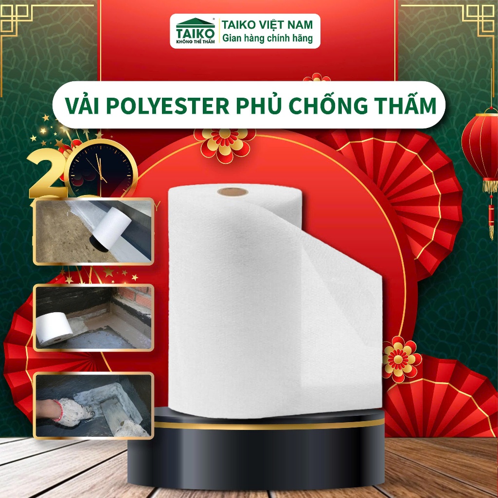 [Khổ 1M] Lưới Polyester Phủ Chống Thấm, Vải Polyester Gia Cố Chống Thấm Mái Nhà Sàn Nhà Khe Nứt Khổ 