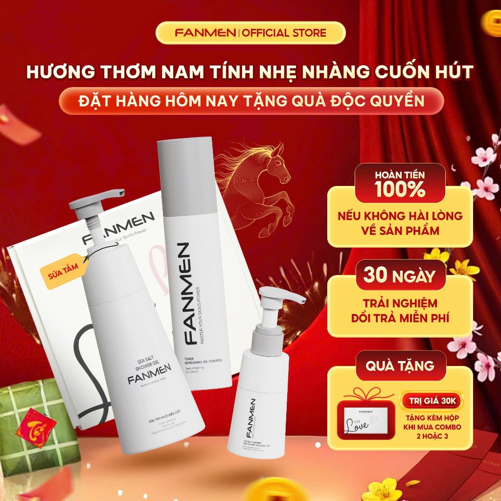 [COMBO LỊCH LÃM] Sữa Rửa Mặt Sữa Tắm Và Nước Cân Bằng Da Fanmen Dành Cho Nam Bộ Sản Phẩm Chăm Sóc Da