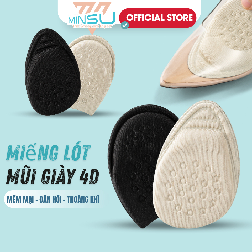 Miếng Lót Mũi Giày Cao Gót, Thể Thao Nữ Eva MINSU M5531 Đệm Êm,Thấm Hút,Chống Đau Ngón Chân Bị Rộng