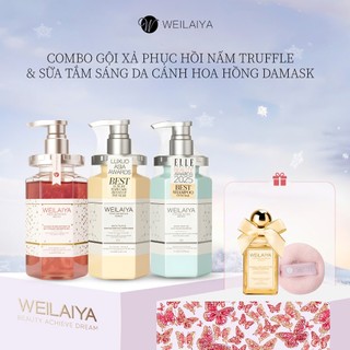  Bộ sản phẩm chăm sóc tóc và Sữa tắm nước hoa trắng da toàn thân Weilaiya 450ml 