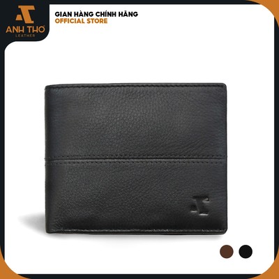 Ví nam MIN-15 chất da bò Ý nhập khẩu siêu mềm mại, size 12x10 ví quà tặng cao cấp, bảo hành 03 năm, Anh Tho Leather