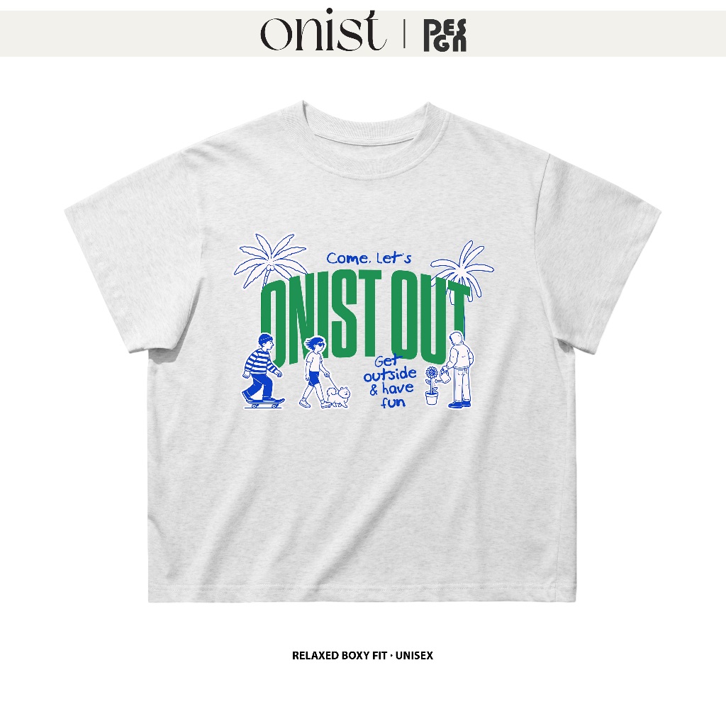Áo Thun Relaxed Boxy Fit Nam Nữ Cotton 250gsm ONIST - Form Boxy Dáng Vừa, Hình In Enjoy The Moment