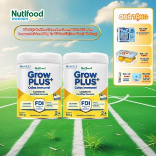   CÓ QUÀ - CHÍNH HÃNG  Combo 2 Sữa Bột Nutifood Sweden GrowPLUS+ Sữa Non Immunel trên 2 tuổi lon 800 g 