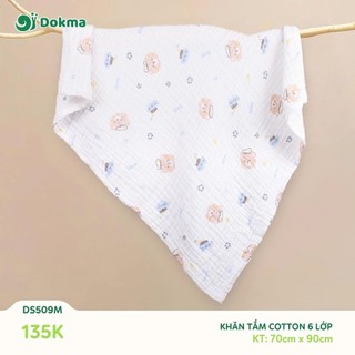  Khăn tắm xô nhăn cotton 6 lớp Dokma DS509 KT85*100cm 