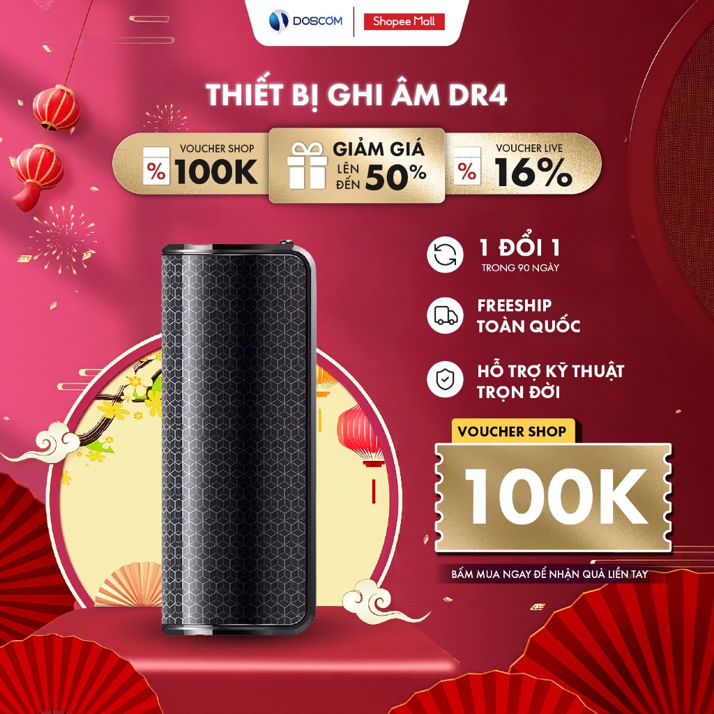 MÁY GHI ÂM MINI CAO CẤP DOSCOM DR4 – PIN 500 GIỜ, LỌC ỒN RÕ NÉT, NGHE LẠI TRỰC TIẾP