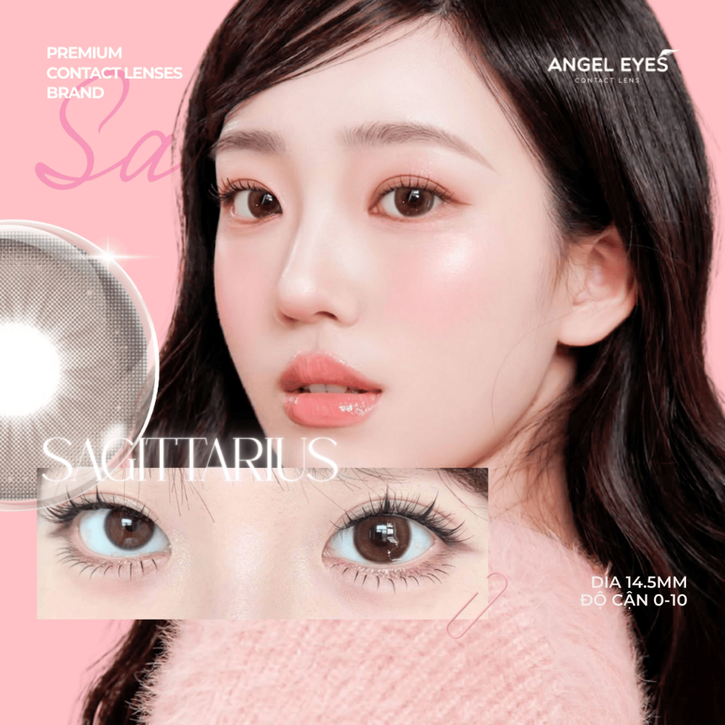 Kính áp tròng 1 ngày màu nâu tự nhiên SAGITTARIUS Dia 14.5mm - Độ cận 0-10…