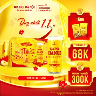  Thùng 24 lon Bia Hơi Hà Nội - HABECO  500ml lon  - Phiên bản Tết 2026 