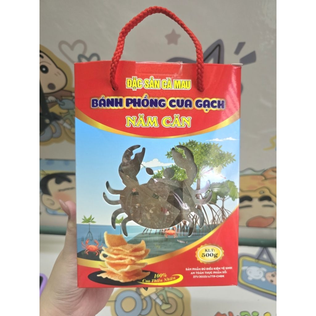 bánh phồng cua đặc sản cà mau 38% thịt cua