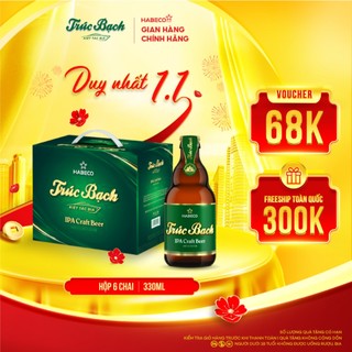  Bia Trúc Bạch IPA Craft - Nồng độ cồn 6,5% - Hộp 6 chai 330ml chai 