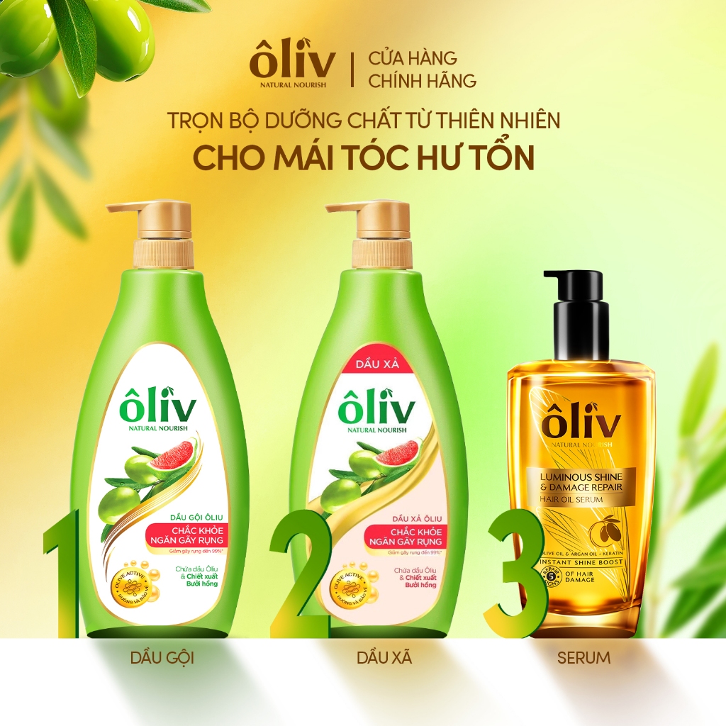 [SẢN PHẨM MỚI RA MẮT] Combo 2 Serum Dầu Dưỡng Tóc Ôliv Bóng Mượt Tức Thì, Phục Hồi 5 Dấu Hiệu Hư Tổn 100ML + 25ML | BigBuy360 - bigbuy360.vn