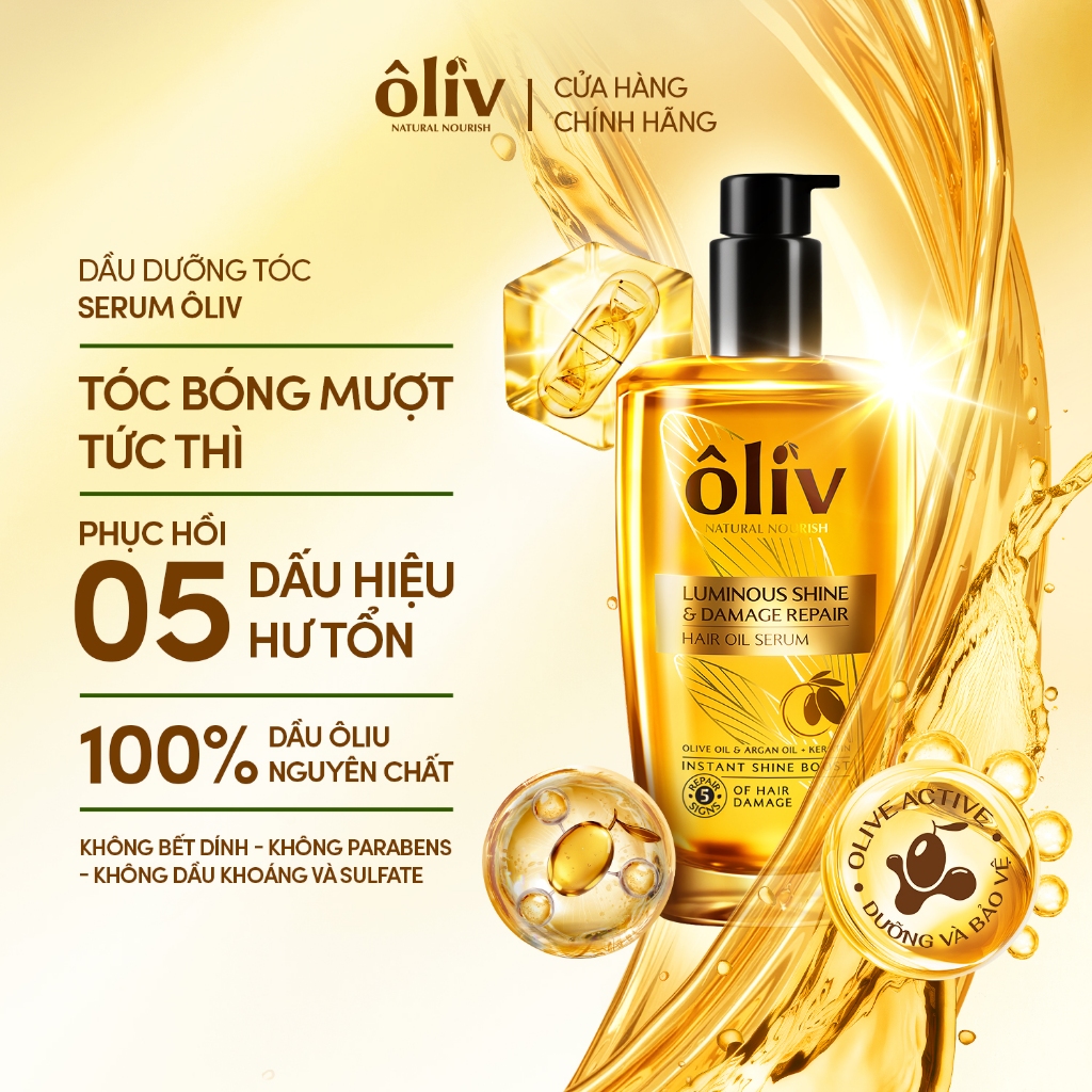 [SẢN PHẨM MỚI RA MẮT] Combo 2 Serum Dầu Dưỡng Tóc Ôliv Bóng Mượt Tức Thì, Phục Hồi 5 Dấu Hiệu Hư Tổn 100ML + 25ML | BigBuy360 - bigbuy360.vn