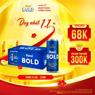  Bia Hanoi BOLD - Nồng độ cồn 4,8% - Thùng 24 lon 330ml lon 