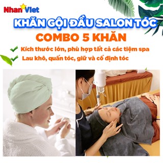   combo 5c  KHĂN GỘI ĐẦU SPA LOẠI TO | kích thước lớn 40x80| chất microfiber thấm hút nước cho tiệm Salon tóc spa 