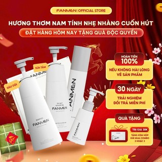   Combo Thư Giãn  Dầu gội sạch gàu Fanmen Sữa rửa mặt muối biển chết Sữa tắm hương Bluesea và Toner dưỡng ẩm nam 