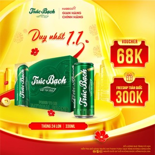  Bia Trúc Bạch - Nồng độ cồn 5,1% - Thùng 24 lon 330ml lon 