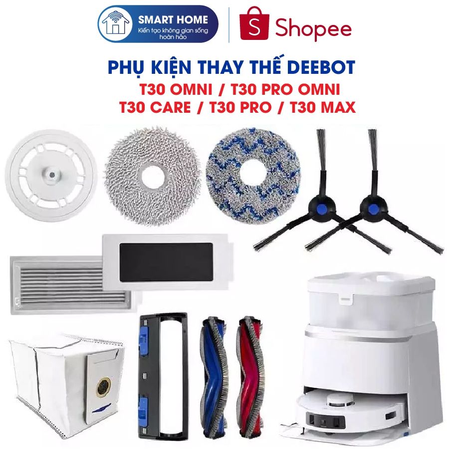 Phụ Kiện Thay Thế Robot Deebot T30 Omni, T30 Pro Omni, T30 Care, T30 Pro, T30 Max, Chổi Cạnh, Bộ Lọc