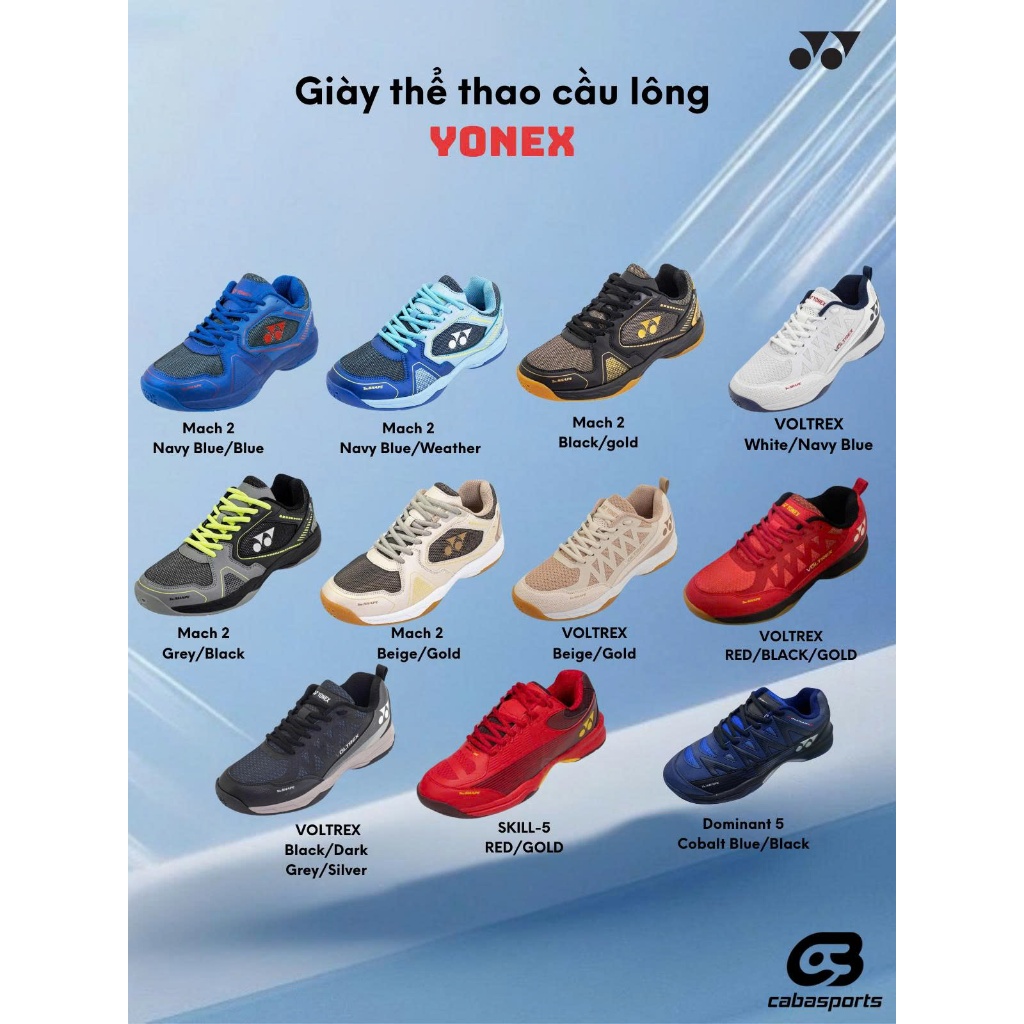 Giày cầu lông Yonex Voltrex, Mach 2, Dominant 5, Skill 5 chính hãng chất lượng giá tốt
