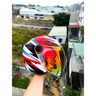   Mã SKAMLSC186 giảm 10% đơn 100K  MŨ BẢO HIỂM ROYAL 3 4 XH01 1 KÍNH MÀU DÁN LOGO CHÍNH HÃNG 