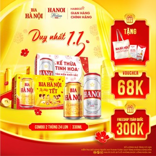  Nồng độ cồn 4,6% - 4,9% - Combo Bia Hà Nội & Bia Hanoi Premium 