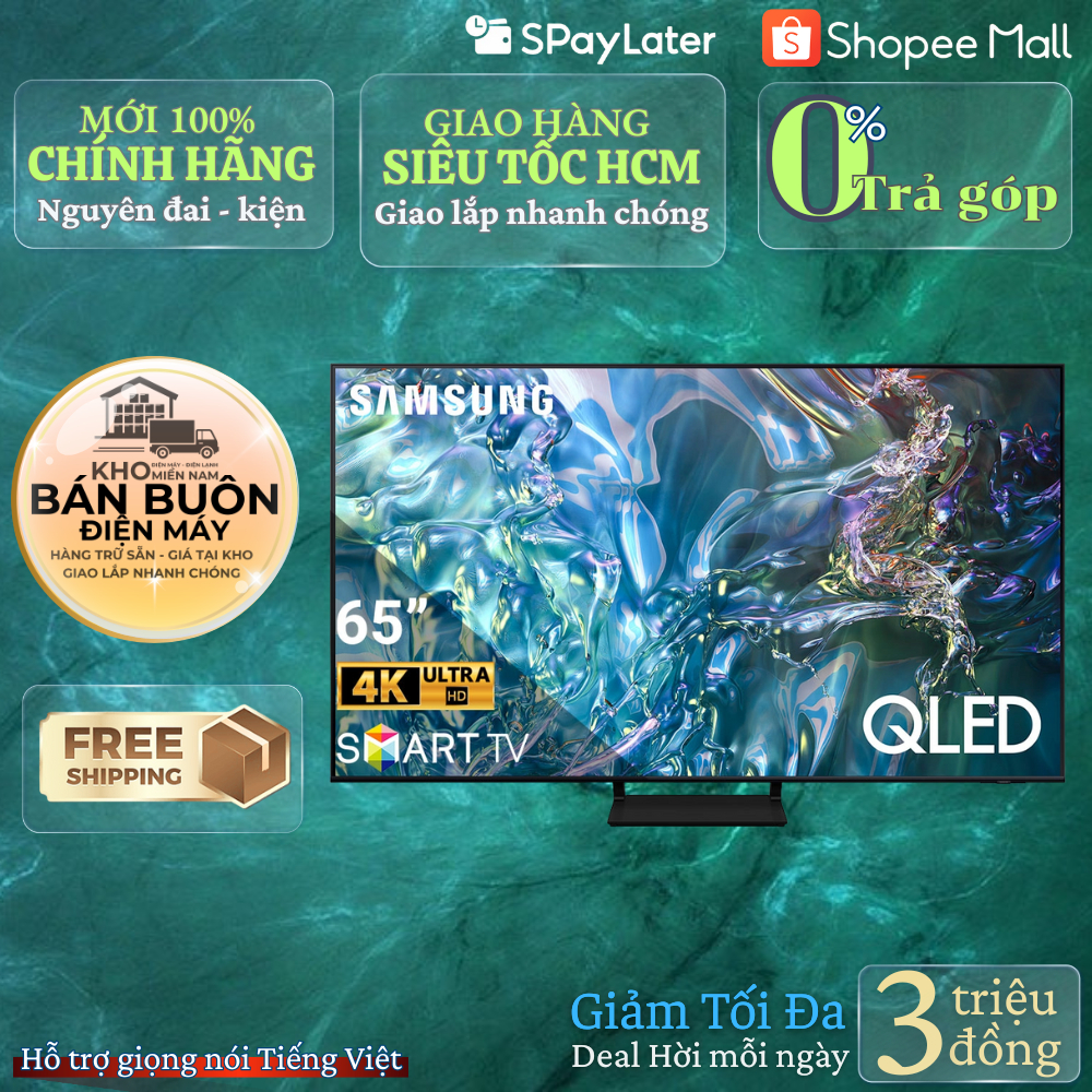 50Q60D Smart Tivi Samsung QLED 4K 50 inch 50Q60D Model 2024, thiết kế AirSlim, âm thanh sống động